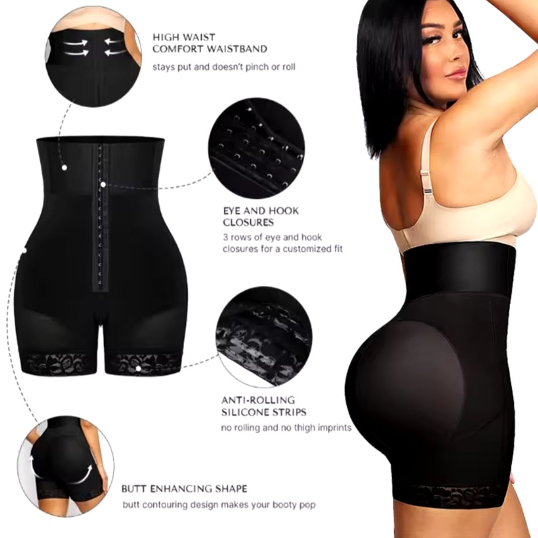 "Gaine amincissante taille haute avec crochets – gainant ventre plat et fesses galbées"