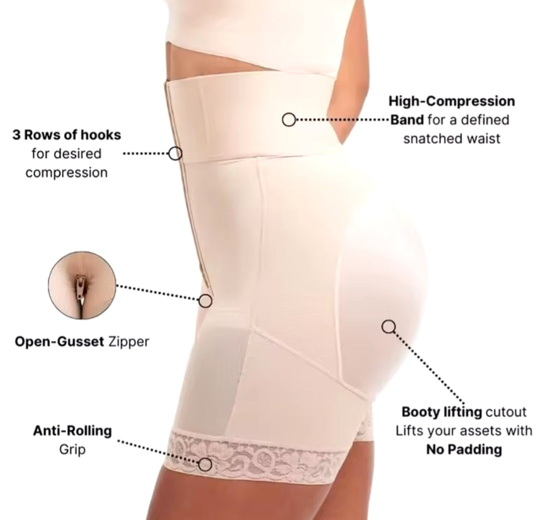 "Gaine amincissante taille haute avec crochets – gainant ventre plat et fesses galbées"